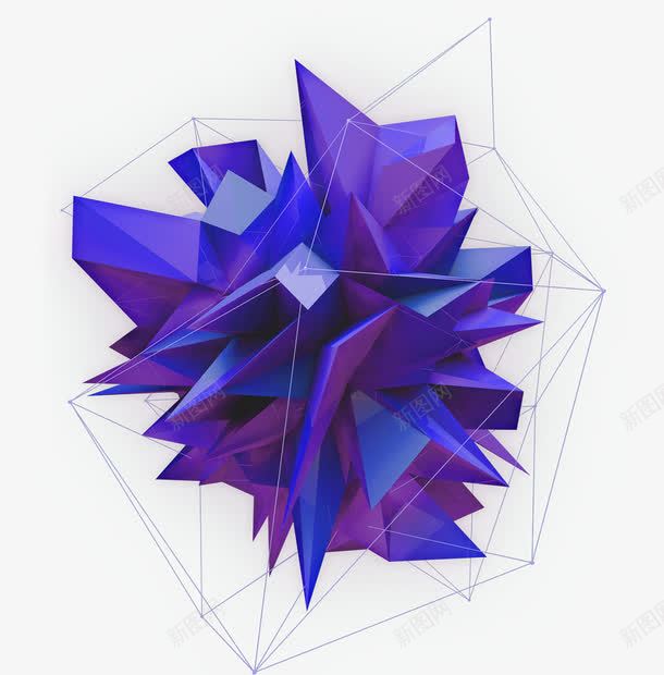 立体几何图形png免抠素材_新图网 https://ixintu.com 三角形 不规则图形 立体几何图形 紫色 艺术几何图 酷炫几何