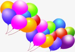 扁平风格五颜六色的气球素材
