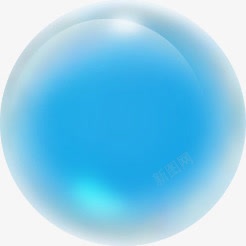 蓝色透明气泡气球素材