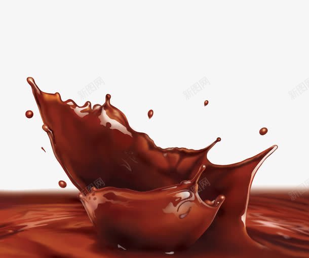 褐色巧克力png免抠素材_新图网 https://ixintu.com 咖啡 喷溅 巧克力剪影 巧克力汁 手绘图片 手绘美食素材 牛奶滴 食物