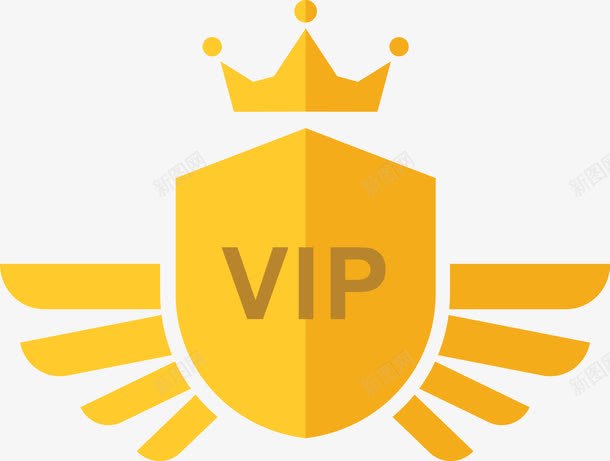 黄色VIP标志png免抠素材_新图网 https://ixintu.com VIP 会员 皇冠 矢量VIP 矢量会员 矢量皇冠 黄色皇冠