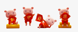猪年新春快乐新春快乐福气猪可爱C4D猪高清图片