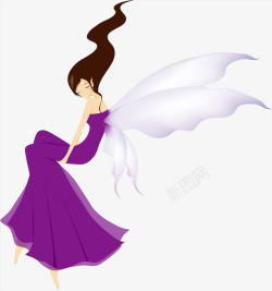 翅膀的小仙女唯美卡通人物小精灵高清图片