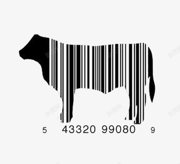 创意条码png免抠素材_新图网 https://ixintu.com 创意 创意条码 动物 商品 扫码 条形码 条码 牛 编码