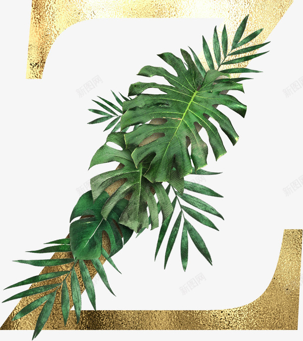 创意植物字母Zpng免抠素材_新图网 https://ixintu.com PNG 字母 森林 植物 金色