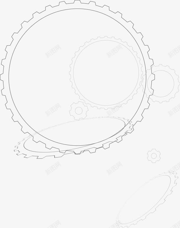 灰色线条齿轮装饰png免抠素材_新图网 https://ixintu.com 灰色 线条 装饰 齿轮