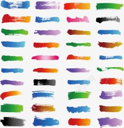 彩色水彩笔刷效果矢量图素材