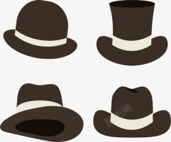帽饰品黑色晚礼帽矢量图高清图片
