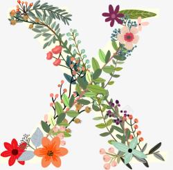 x花朵花朵字母X高清图片