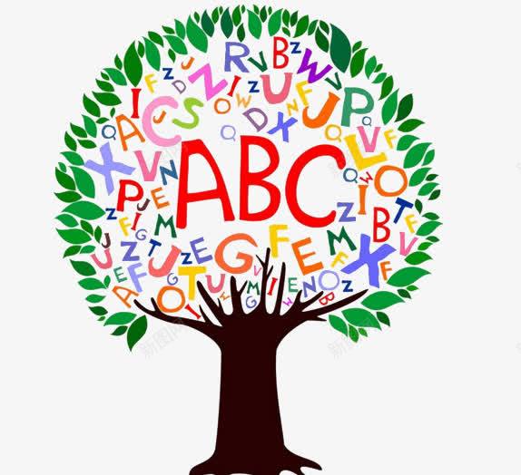 字母树教育png免抠素材_新图网 https://ixintu.com 图案 学习 教育 英语