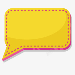 一个黄色的长方型对话框矢量图素材