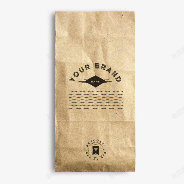 创意psd分层牛皮纸包装袋png免抠素材_新图网 https://ixintu.com 产品设计 包装 咖啡 咖啡包装 咖啡豆 展示样机 样机模版 牛皮 设计 贴图
