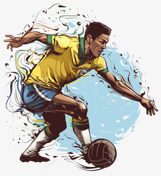 水彩球星png免抠素材_新图网 https://ixintu.com 巴西队 手绘球星 足球 足球运动