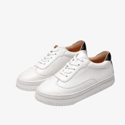 白色女士鞋厚底白色运动鞋高清图片