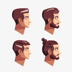 不同发型男人侧脸高清图片