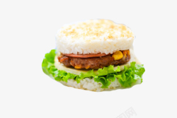 汉堡广告素材实物美食照烧米汉堡高清图片