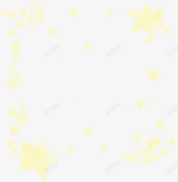 黄色虚线背景png免抠素材_新图网 https://ixintu.com 免抠PNG 星星 星空 梦幻 背景 边框纹理 黄色