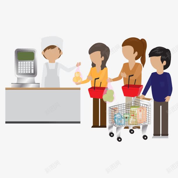 超市人物顾客png免抠素材_新图网 https://ixintu.com 买东西 排队 结账 购物 超市人员 超市人物 顾客