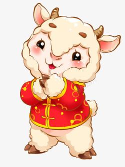 春节拜年卡通动物羊素材