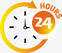 24小时logo手绘24小时标志图标矢量图高清图片