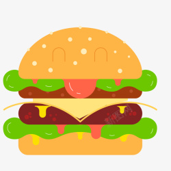 吃货可爱表情汉堡包矢量图高清图片
