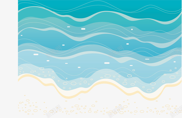 蓝色清新海浪png免抠素材_新图网 https://ixintu.com 图案 水流 海浪 清新 翻腾的海浪 背景 蓝色 边框纹理