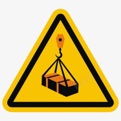 集装箱三角形黄色警告牌实物素材