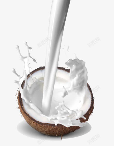 椰子奶png免抠素材_新图网 https://ixintu.com 新鲜 椰子 水果 流淌 液体 牛奶 飞溅