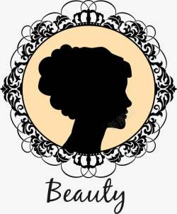 美容沙龙女性发型剪影图标高清图片