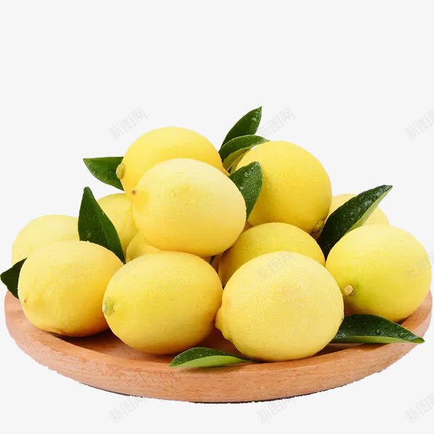 木盘上的柠檬png免抠素材_新图网 https://ixintu.com 产品实物 水果 生鲜 食物
