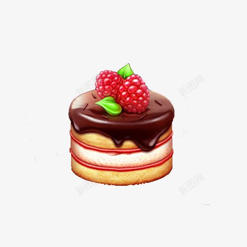 写实化小蛋糕png免抠素材_新图网 https://ixintu.com 桑葚 美食 蓝莓 蛋糕