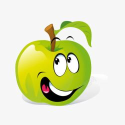 微笑的苹果卡通可爱水果高清图片