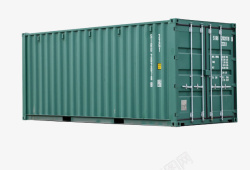 集装箱堆场军绿色的一个集装箱高清图片