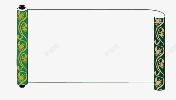 卷轴日式边框png免抠素材_新图网 https://ixintu.com PNG图片 PNG图片素材 PNG素材 PNG素材免费下载 卷轴 日式边框 绿色