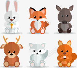兔子毛绒玩具手绘卡通小动物矢量图高清图片