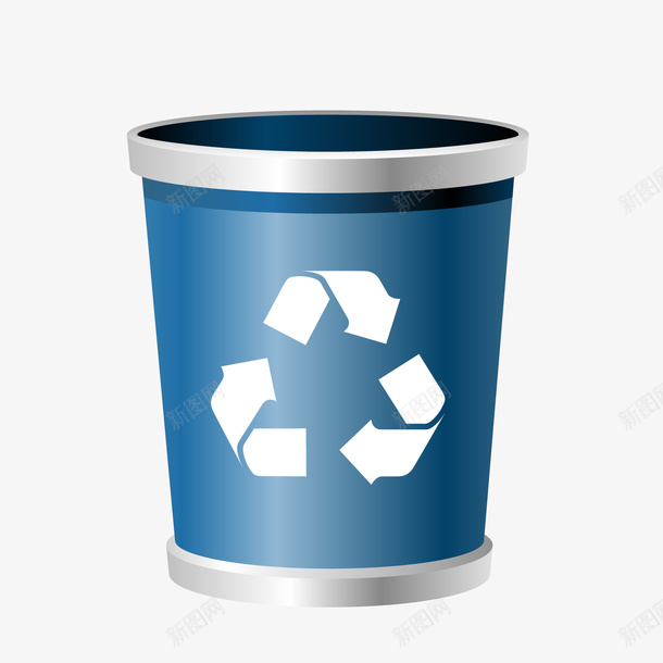 卡通可回收垃圾的垃圾桶png免抠素材_新图网 https://ixintu.com 卡通 可回收垃圾 垃圾分类 垃圾桶 蓝色