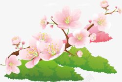 桃花旅游春分花朵美丽春天多彩自然素矢量图高清图片