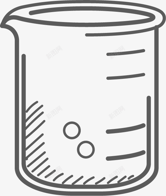 黑色烧杯图标png_新图网 https://ixintu.com PNG图形 容器 线条 被子 装饰 黑色