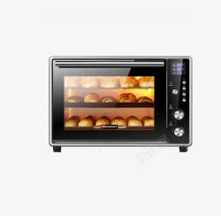 黑色烤箱厨房设备黑色多功能电烤箱产品实物高清图片
