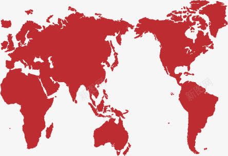 世界地图剪影png免抠素材_新图网 https://ixintu.com 世界 剪影 地图 模板 版图 红色