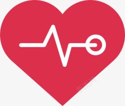 健康数据检测红色爱心公益图标高清图片