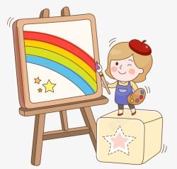 画板图标设计画板与卡通小孩图标高清图片