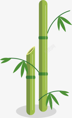 绿色长短竹子矢量图素材