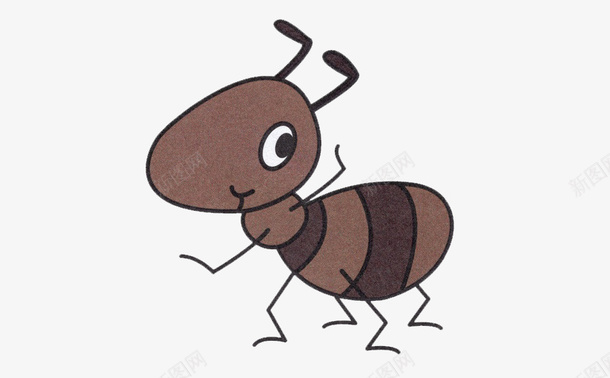卡通手绘动物小蚂蚁png免抠素材_新图网 https://ixintu.com 卡通 咖啡色 小动物 小孩子画画 手绘 蚂蚁