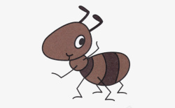 手绘小蚂蚁卡通手绘动物小蚂蚁高清图片