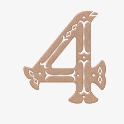 阿拉伯数字4微立体创意艺术素材