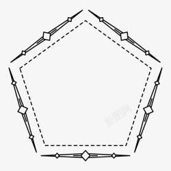 正五边形线性几何图案高清图片