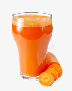 玻璃杯里的饮料一杯胡萝卜汁高清图片