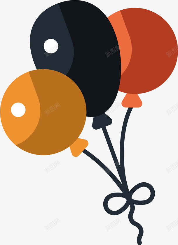 三种颜色的气球矢量图ai免抠素材_新图网 https://ixintu.com 创意 卡通手绘 唯美 抽象 气球 黑色 矢量图