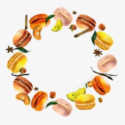 圆环水果水果圆环手绘马卡龙高清图片